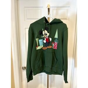 Disney Mickey Mouse Christmas Hoodie, Green, Size Small